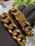 22mm 20" Steel Gold Miami Cuban Chain