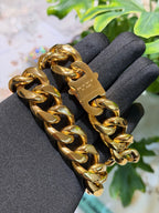 22mm 20" Steel Gold Miami Cuban Chain