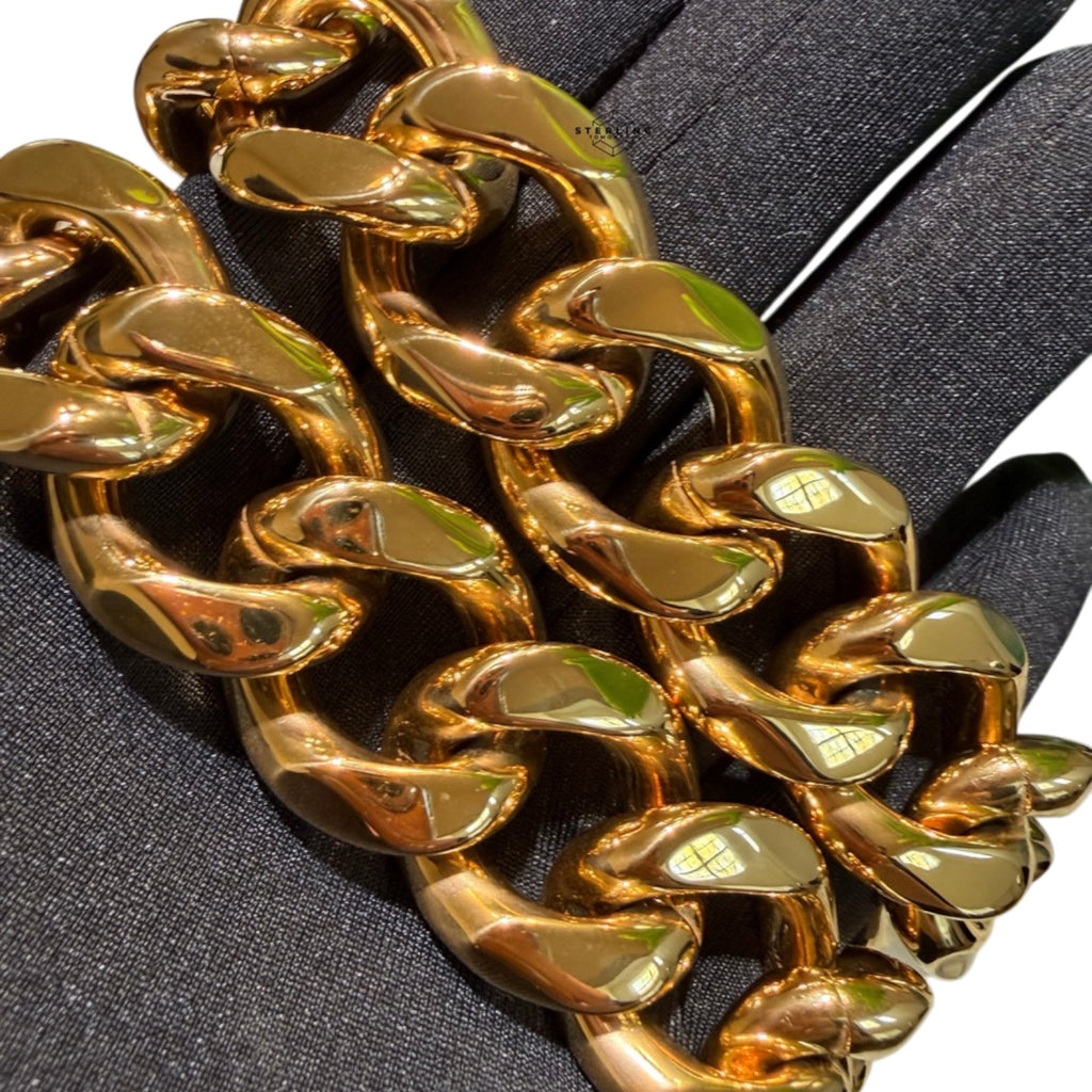 22mm 20" Steel Gold Miami Cuban Chain