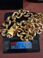 22mm 20" Steel Gold Miami Cuban Chain