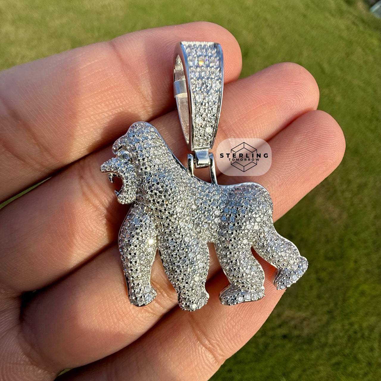 Moissanite Gorilla Iced Out Pendant
