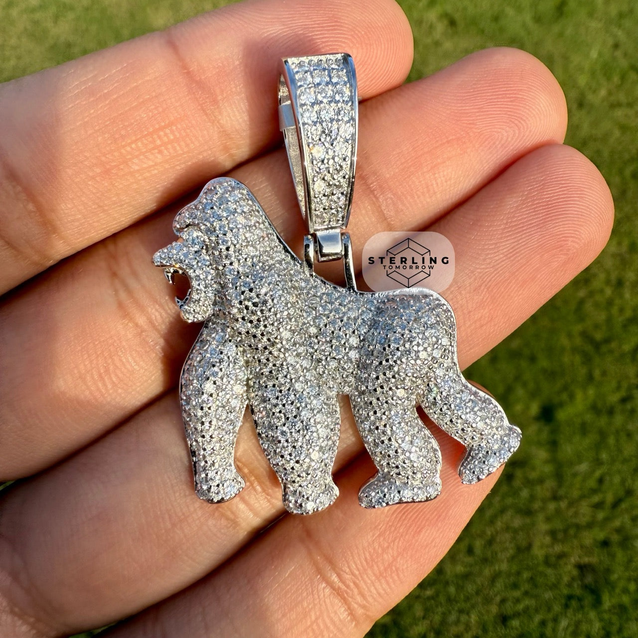 Moissanite Gorilla Iced Out Pendant
