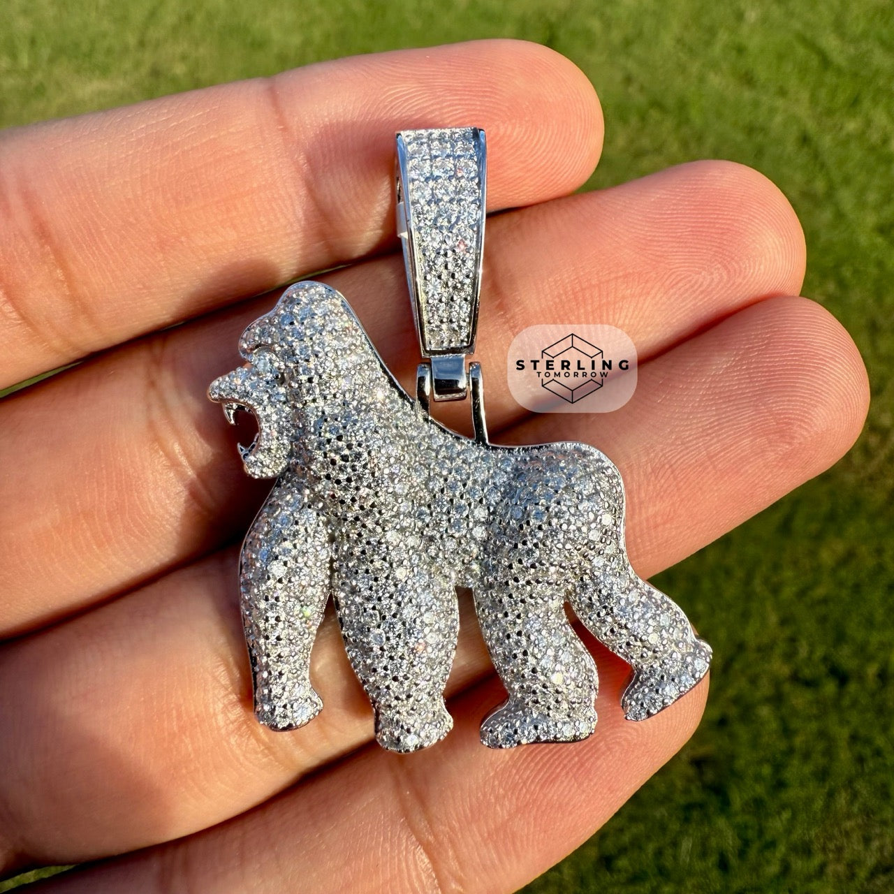 Moissanite Gorilla Iced Out Pendant