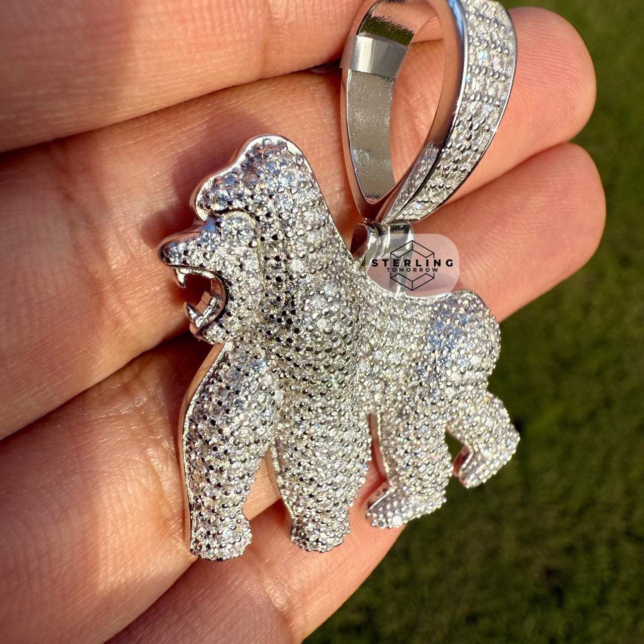Moissanite Gorilla Iced Out Pendant