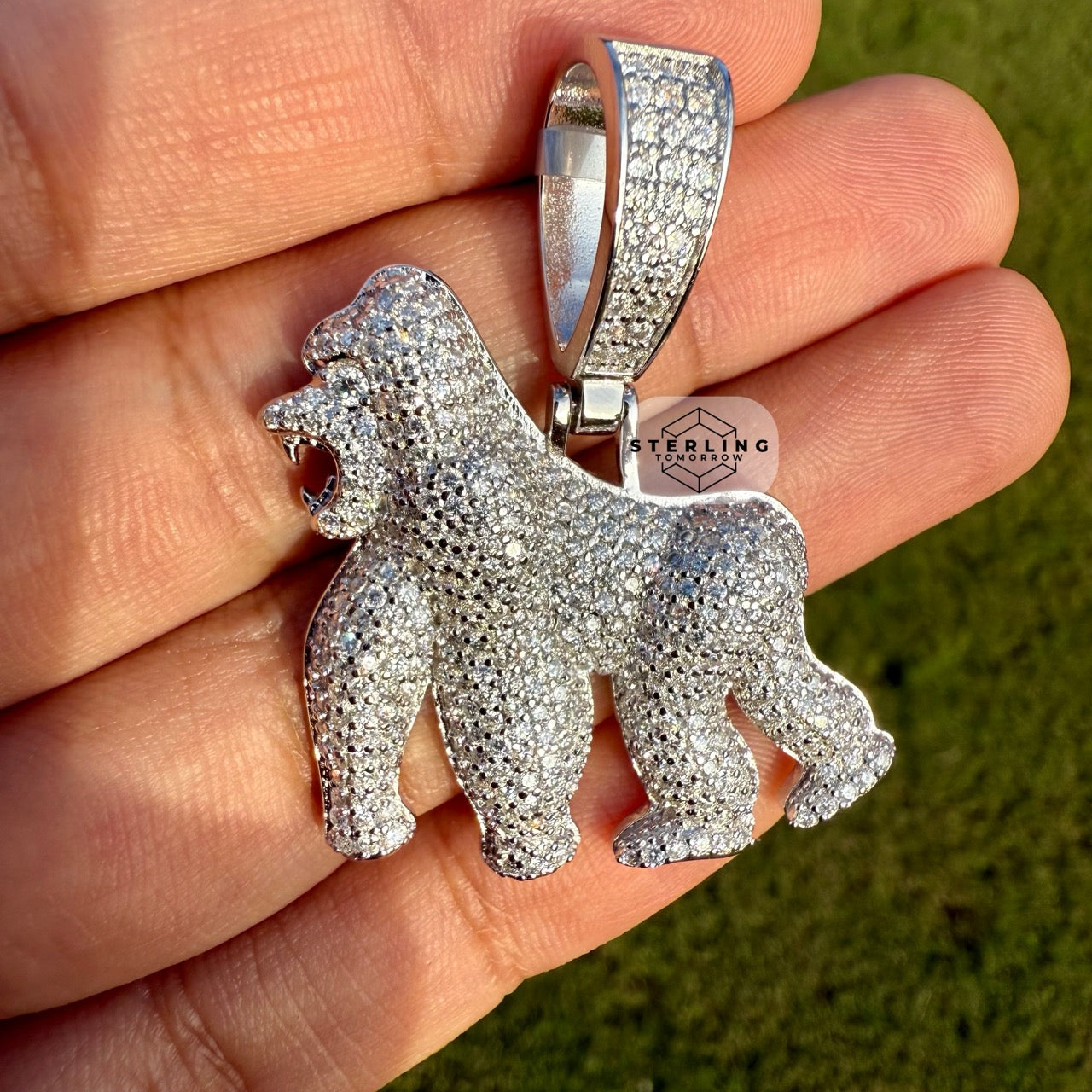 Moissanite Gorilla Iced Out Pendant
