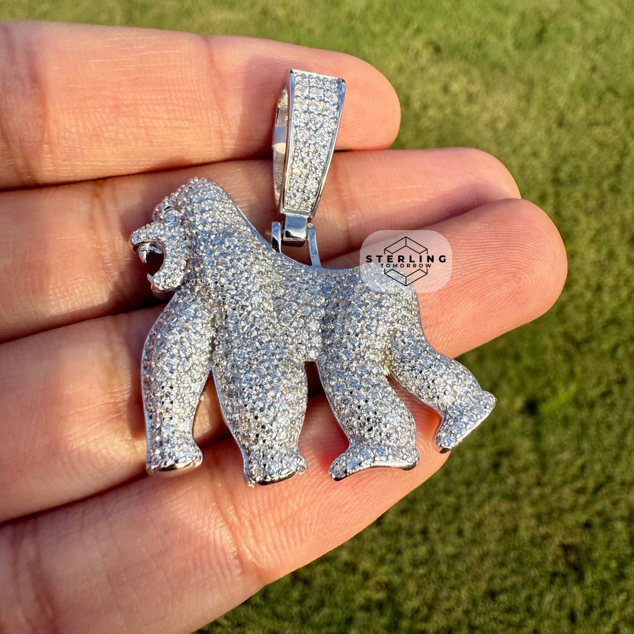 Moissanite Gorilla Iced Out Pendant