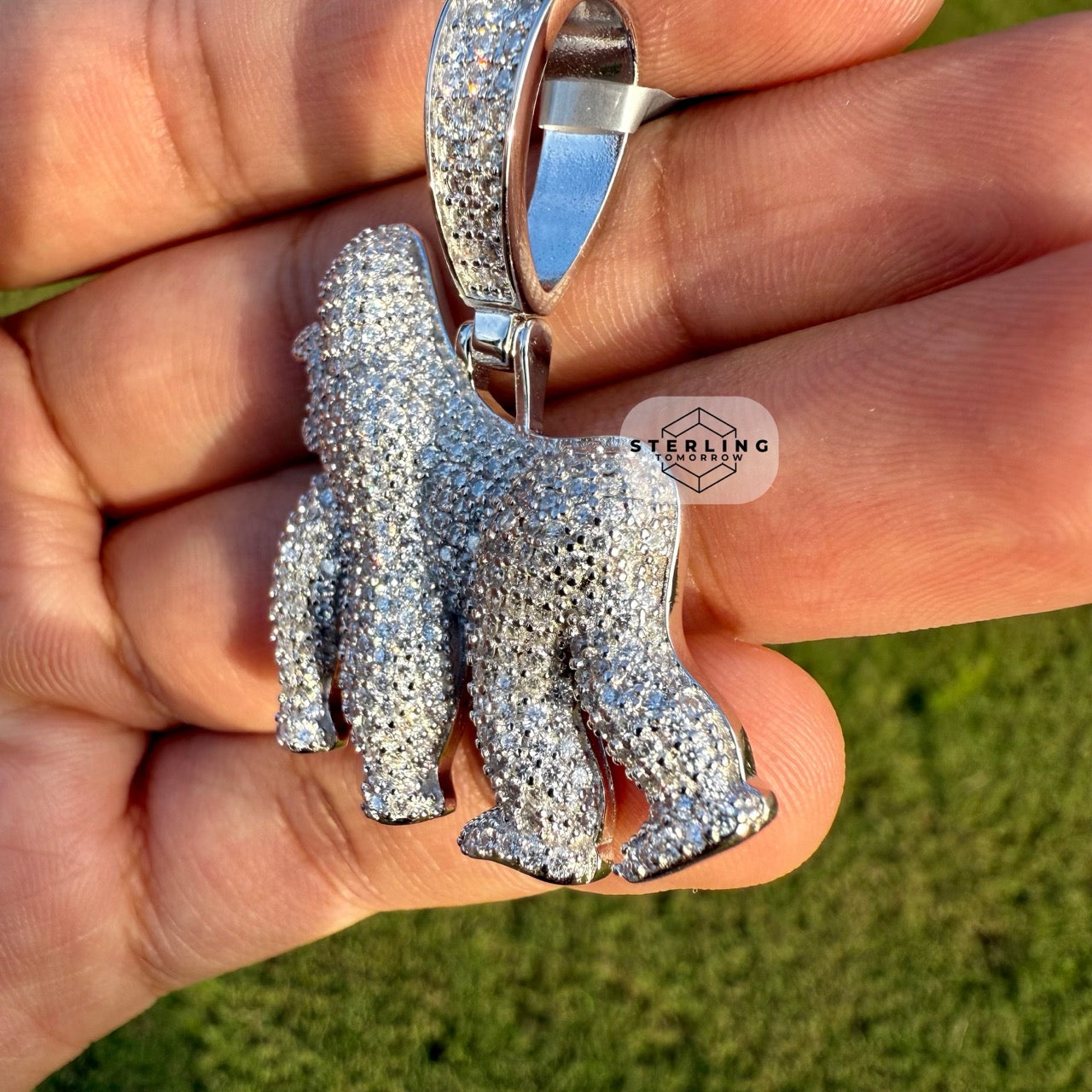 Moissanite Gorilla Iced Out Pendant