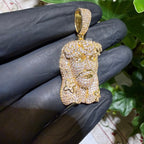 14K Gold Finish Jesus Flower Pendant + Steel Rope Chain