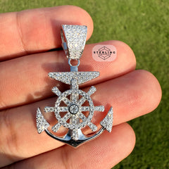 Moissanite Anchor Pendant