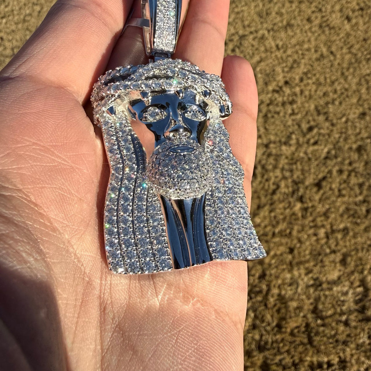 Moissanite 3" Jesus Pendant