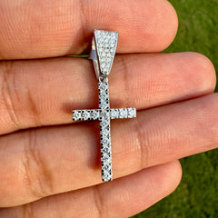 Moissanite Slim Cross Pendant