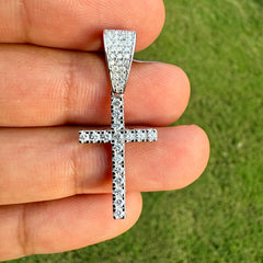 Moissanite Slim Cross Pendant