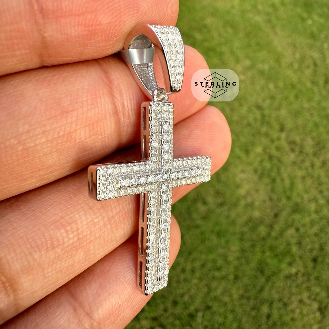 Moissanite 1.5" Iced Out Cross Pendant