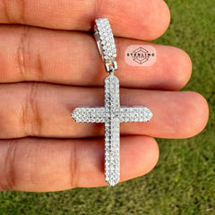 Moissanite Point Cross Pendant