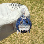 Blue Frozen Emoji Iced Out Pendant