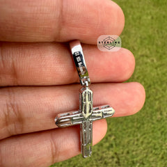 Moissanite Point Cross Pendant