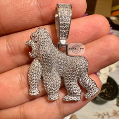 Moissanite Gorilla Iced Out Pendant