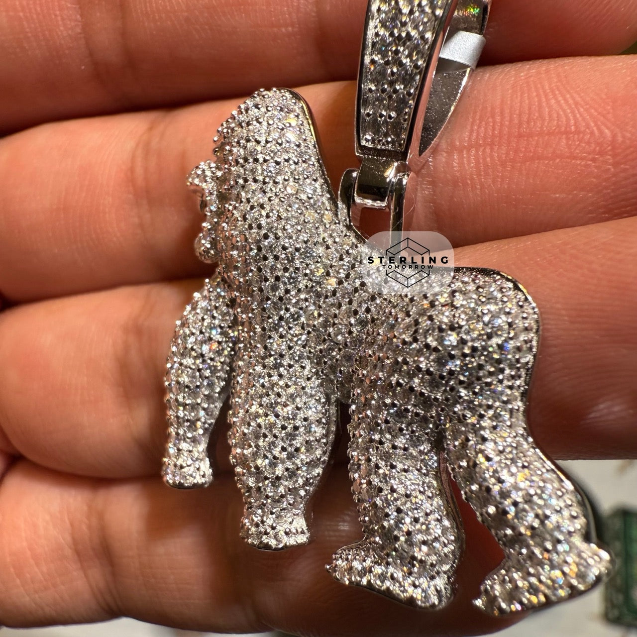 Moissanite Gorilla Iced Out Pendant