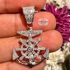 Moissanite Anchor Pendant