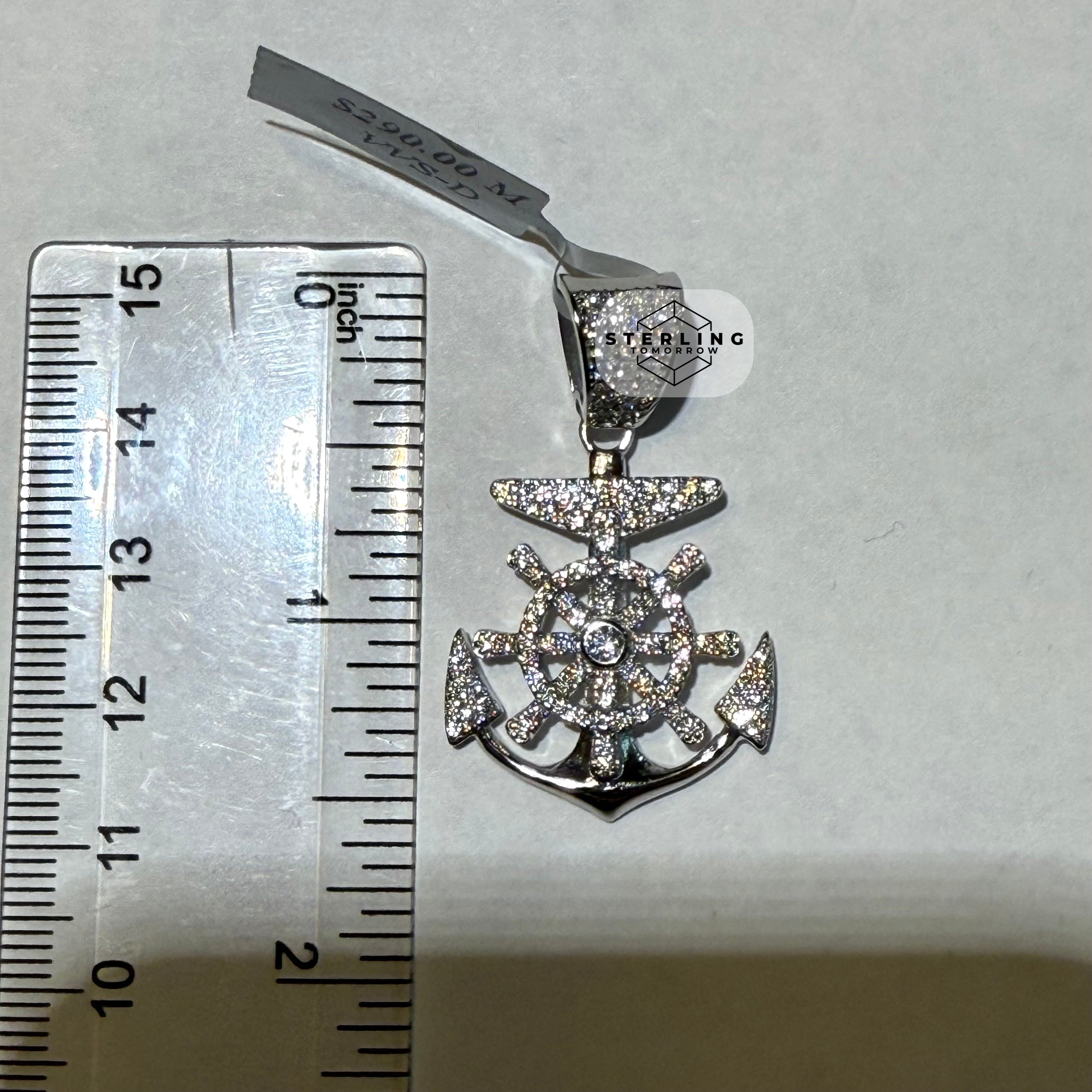 Moissanite Anchor Pendant