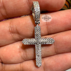 Moissanite Point Cross Pendant