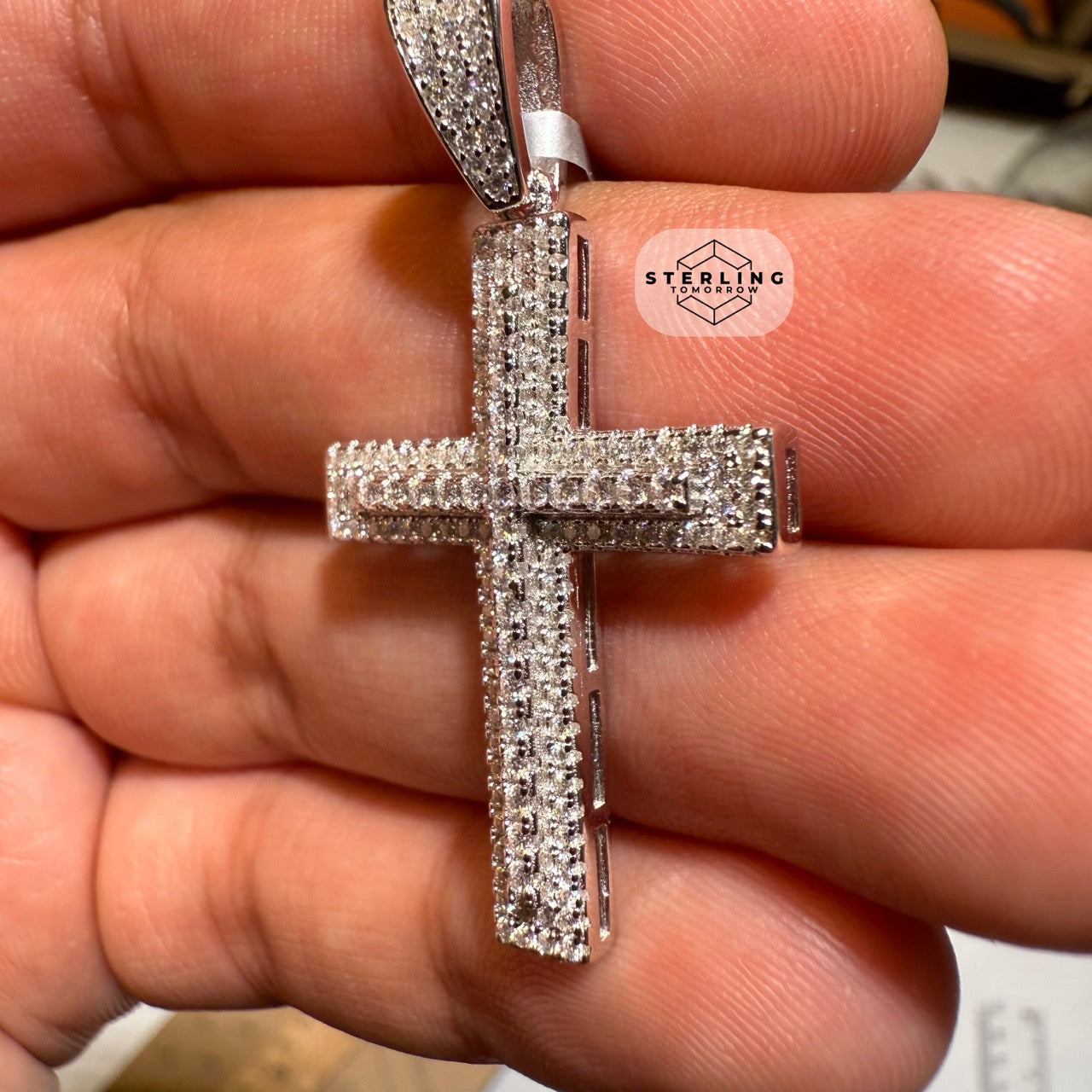 Moissanite 1.5" Iced Out Cross Pendant