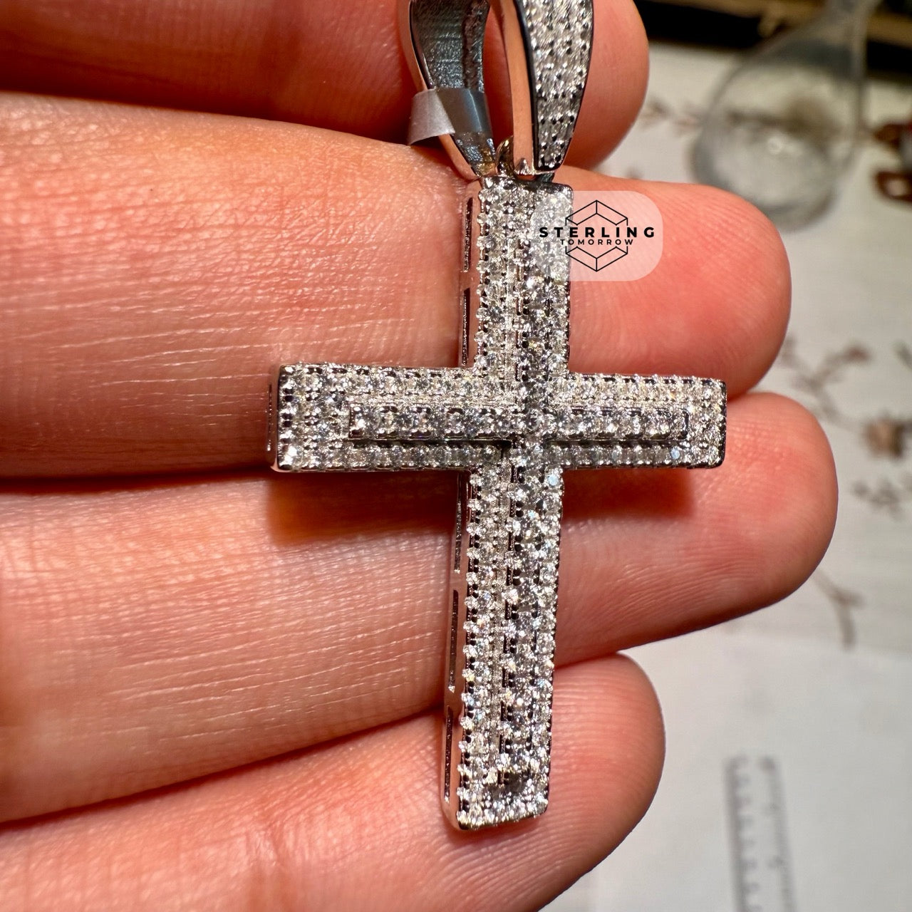Moissanite 1.5" Iced Out Cross Pendant