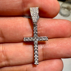 Moissanite Slim Cross Pendant