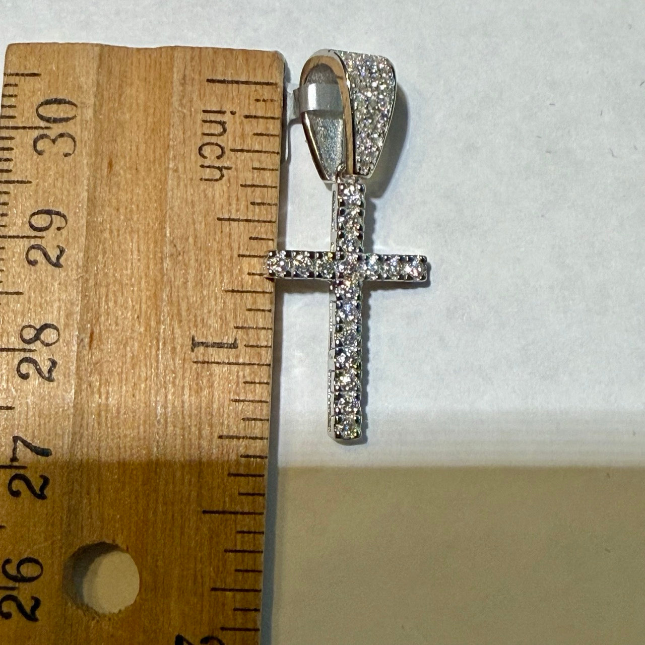 Moissanite Slim Cross Pendant