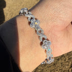 Cross Infinity 10mm 8" 925 Silver Iced CZ Bracelet