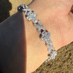 Cross Infinity 10mm 8" 925 Silver Iced CZ Bracelet
