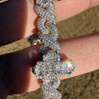 Baguette Cross Infinity 925 Sterling Silver Bracelet 18mm 8"