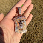 Moissanite 3" Jesus Pendant Rose