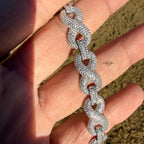 Infinity Iced CZ 11mm 8" 925 Sterling Silver Bracelet