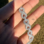 Infinity Iced CZ 11mm 8" 925 Sterling Silver Bracelet