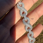 Infinity Iced CZ 11mm 8" 925 Sterling Silver Bracelet