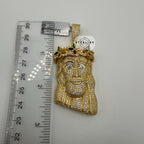 Moissanite Gold Tone Iced Out Jesus Pendant