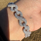 Infinity Iced CZ 11mm 8" 925 Sterling Silver Bracelet