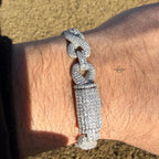 Infinity Iced CZ 11mm 8" 925 Sterling Silver Bracelet