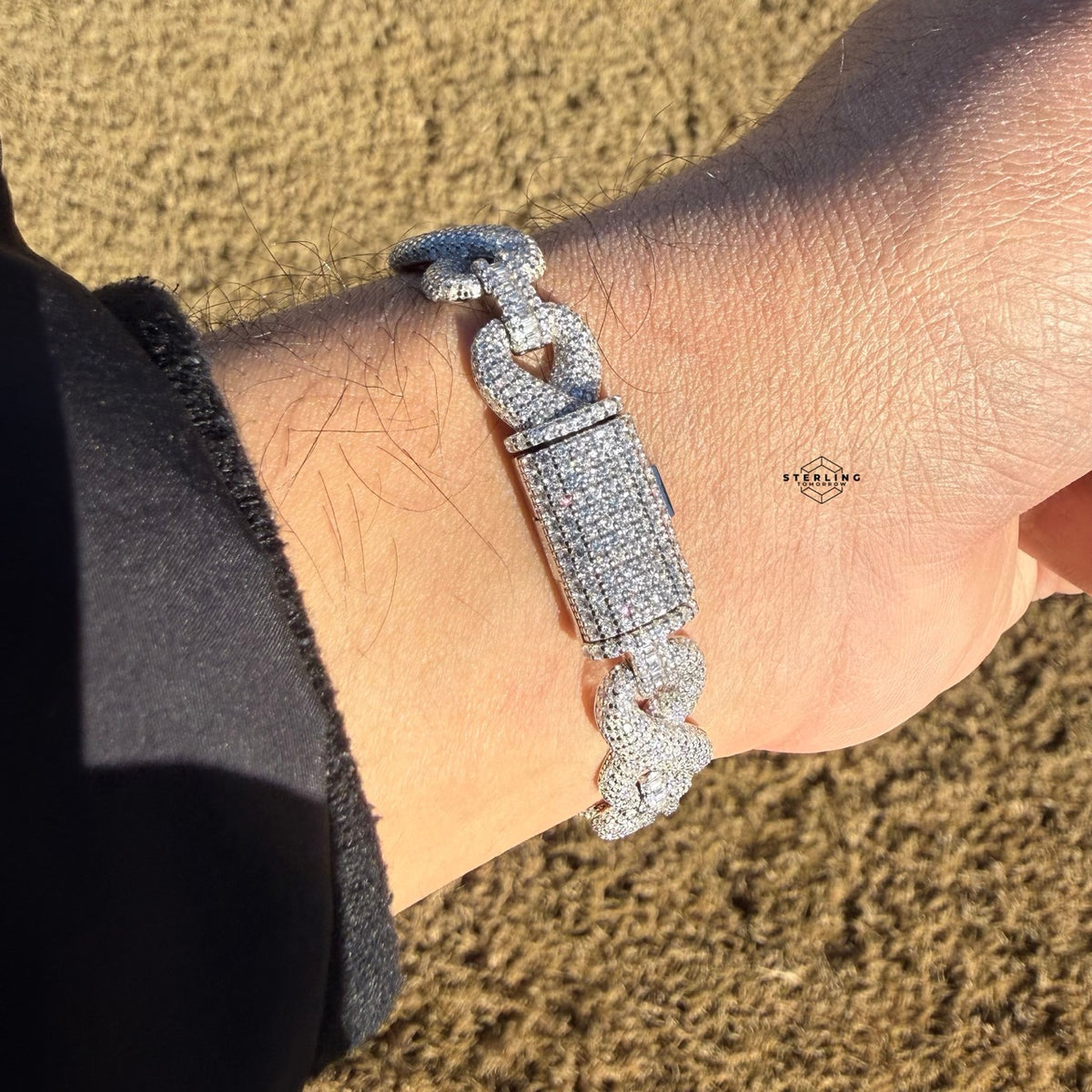 Infinity Iced CZ 11mm 8" 925 Sterling Silver Bracelet