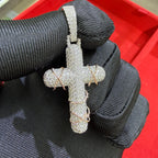 Moissanite Rose Thorns Cross Pendant