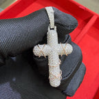 Moissanite Rose Thorns Cross Pendant