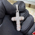 Moissanite Rose Thorns Cross Pendant