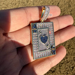 Ace of Hearts Iced Pendant