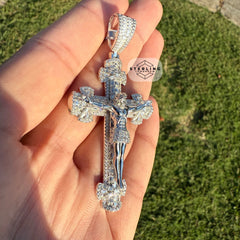 Moissanite Cross Crucifix Pendant