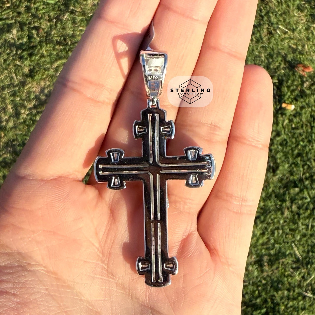 Moissanite Cross Crucifix Pendant