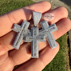 Moissanite Triple Cross Pendant