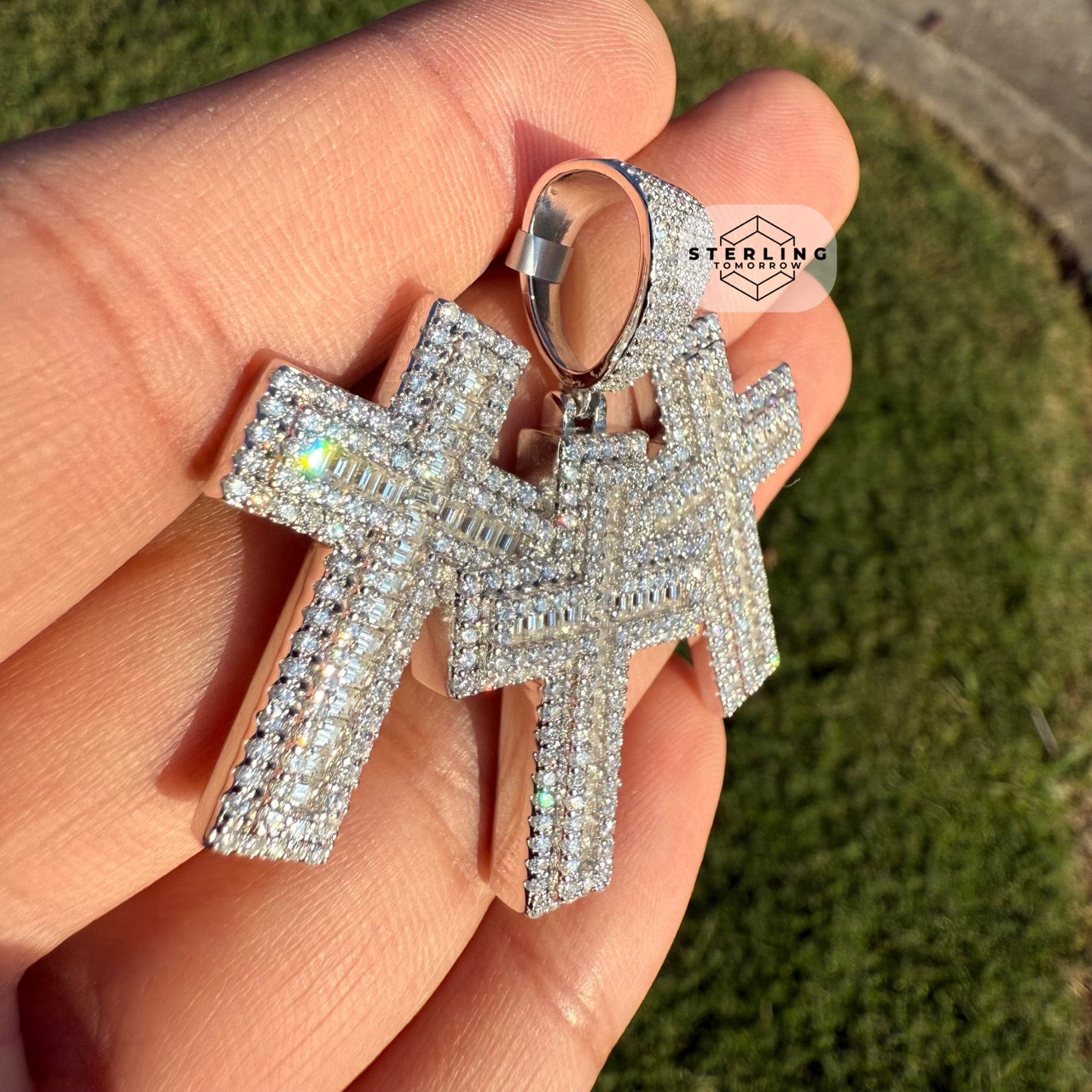 Moissanite Triple Cross Pendant