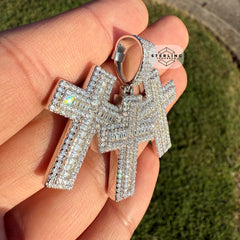 Moissanite Triple Cross Pendant