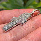 Moissanite Baguette Ankh Pendant 925 Sterling Silver Iced Out Egyptian Cross w/ Rope Chain